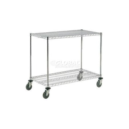Global Equipment Nexel    Chrome ESD Adjustable Shelf Truck, 2 Shelf, 42"L x 18"W x 40"H, Polyurethane Casters C18423ESD2